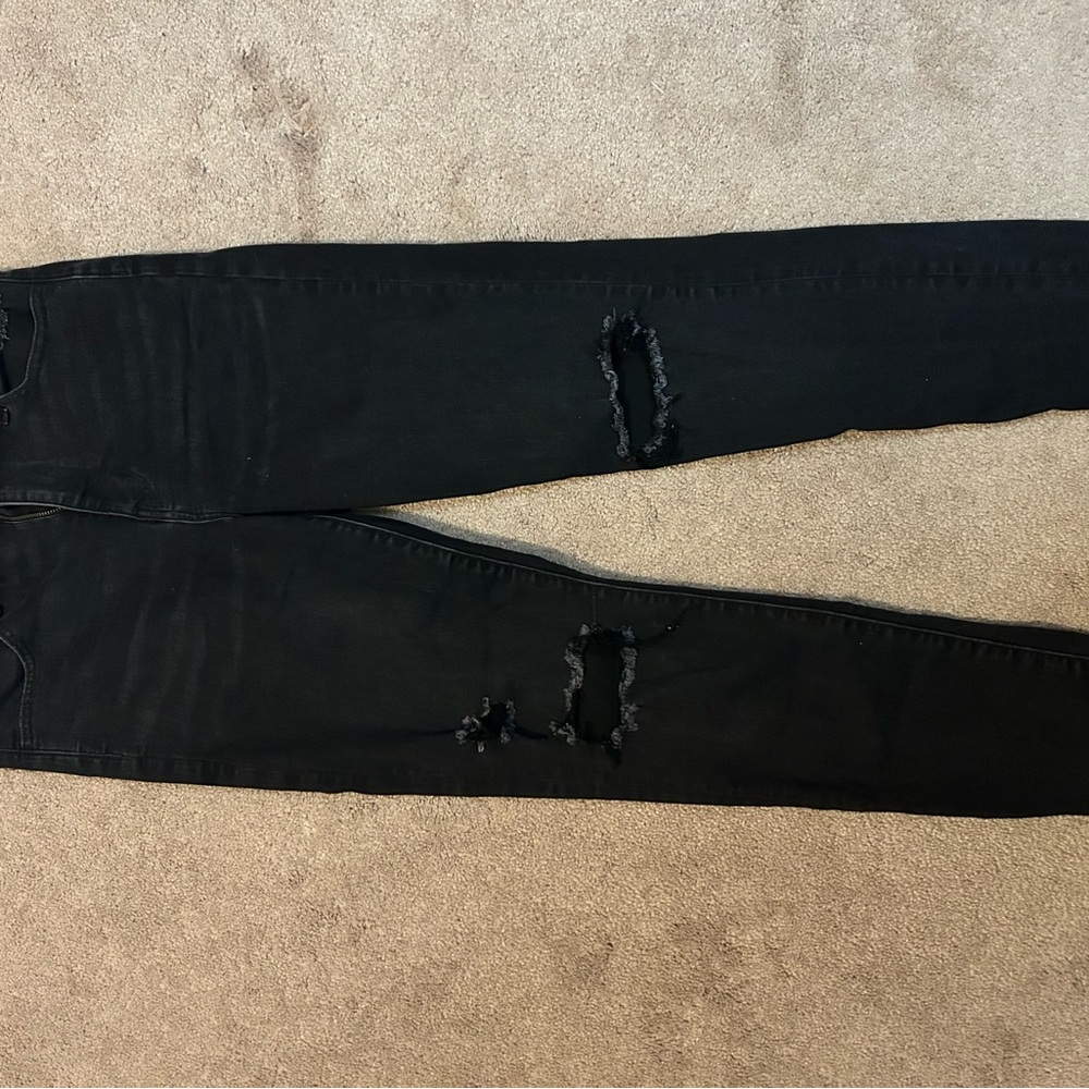 Black Distressed Skinny Jeans